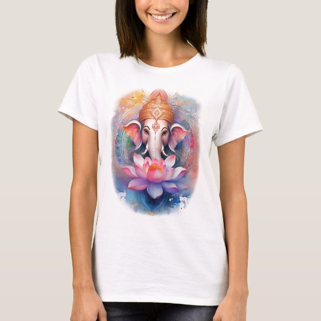 Vackra ganesha och lotus t shirt (Framsida)