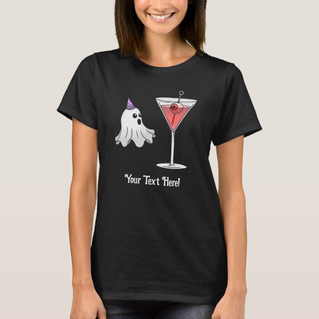 Vackra Ghost och Creepy Cocktail T Shirt (Framsida)