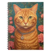 Vackra Ginger Cat and Flowers
