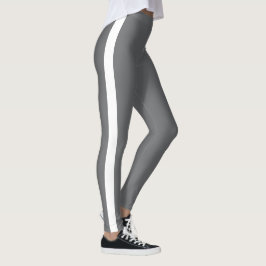 Vackra Grått White Rand Leggings