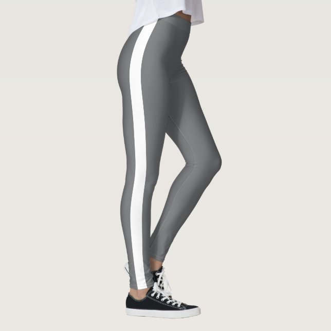 Vackra Grått White Rand Leggings (Höger)