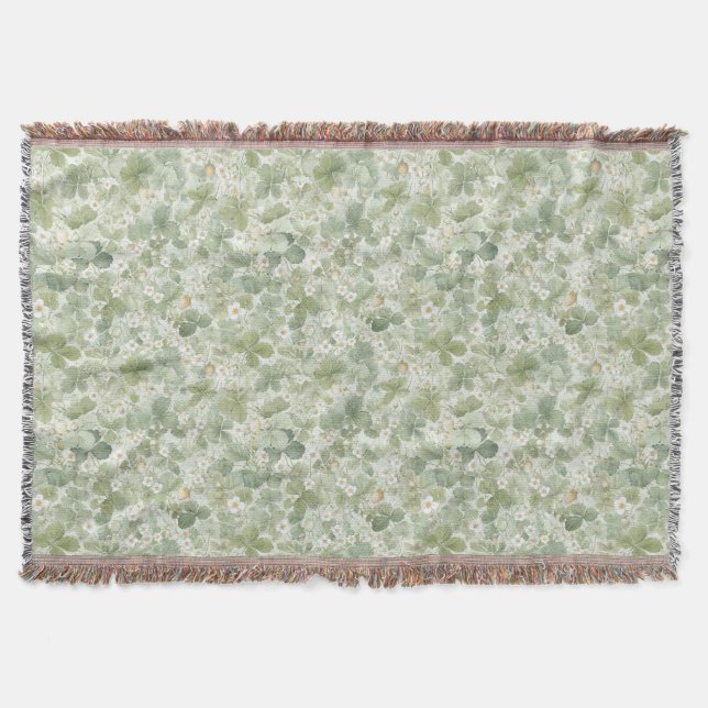 Vackra gröna ängsblommor   filt (Framsidan)