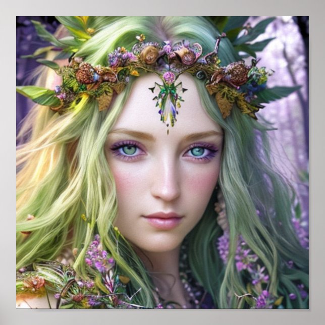 Vackra, Grönt-vita, färgstarka, Poster (Framsidan)