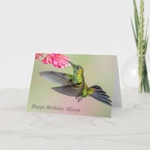 Vackra Grönten Crowley Hummingbird Grattis på föde Kort