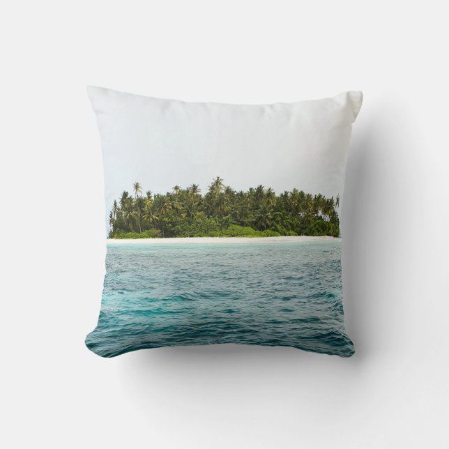 Vackra Grönten Island i havet Kudde (Framsida)