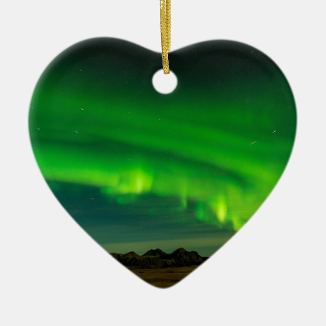 Vackra Grönten Island norra ljus Julgransprydnad Keramik (Framsidan)