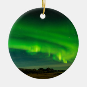 Vackra Grönten Island norra ljus Julgransprydnad Keramik