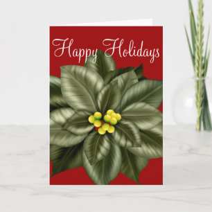 Vackra Grönten Poinsettia-julkort Helgdag Helgkort