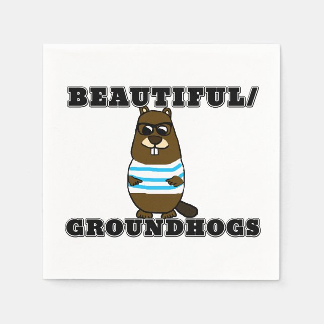Vackra/Groundhogs Napkins Pappersservett (Framsidan)
