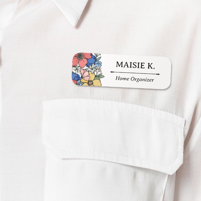 Vackra gula blå korallblommor namn titel namnbricka (Skapare uppladdad)