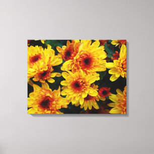 Vackra gula blommor bakgrund canvas