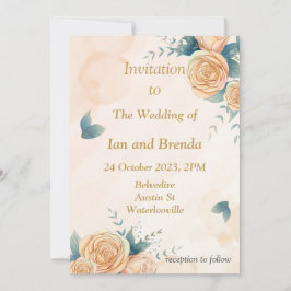 Vackra gula blommor bröllopsinbjudan inbjudningar