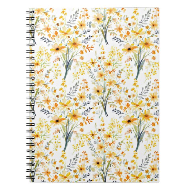 Vackra gula vårvildblommor anteckningsbok (Framsidan)