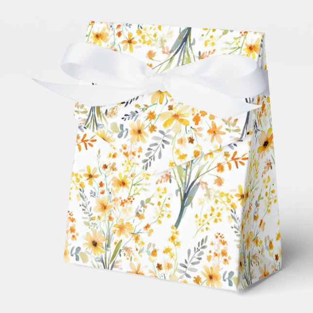 Vackra gula vårvildblommor presentaskar (Framsidan Sidan)