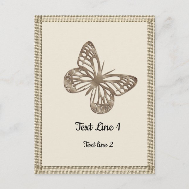 Vackra Guld Fjärilar Tack Fest Bebis Vykort (Framsida)