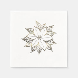 Vackra Guld Poinsettia Servetter