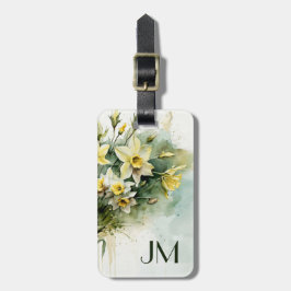 Vackra gult vatten daffodils bagagebricka