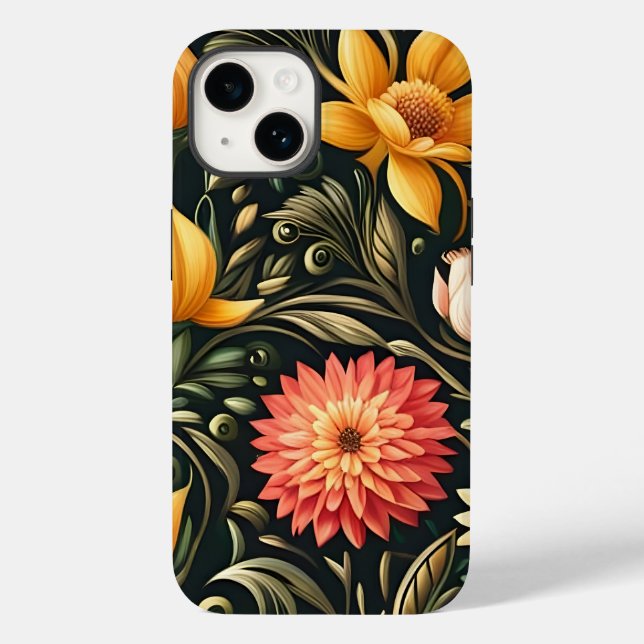 Vackra Gulter och Rosa Flowers i Bloom (Baksida)