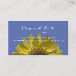 Vackra gulter solrosor i blå professionell visitkort
