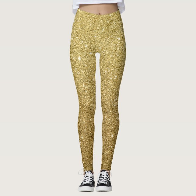 Vackra gyllene skinn leggings (Framsida)
