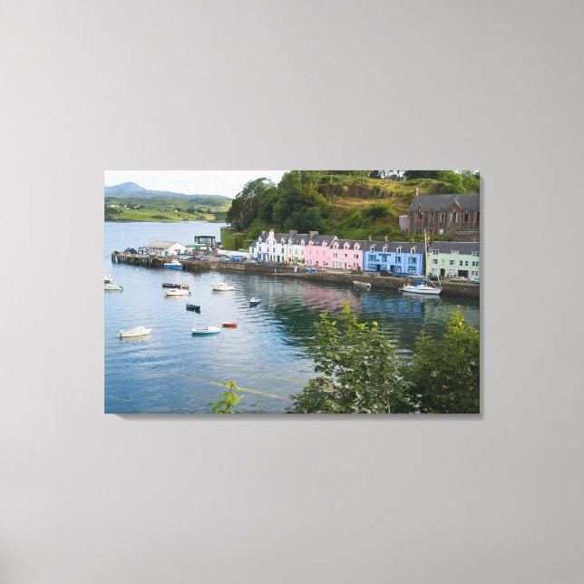 Vackra hamn- och segelbåtar med reflexioner i 2 canvastryck (Framsida)