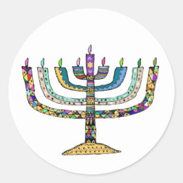 Vackra Hannukkah-menorah Favor/kuvert klistermärke
