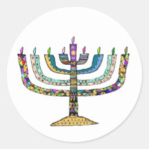 Vackra Hannukkah-menorah Förmån/Envelopp-klistermä