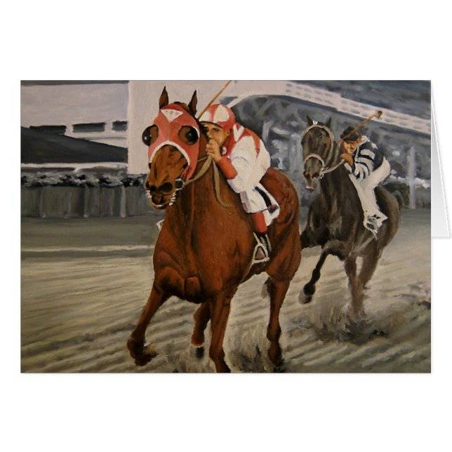 Vackra häst Delight Owners i Classic Tävling Hälsningskort (Framsidan Horizontal)