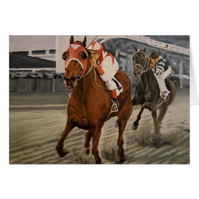 Vackra häst Delight Owners i Classic Tävling Hälsningskort (Framsidan Horizontal)