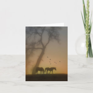 Vackra hästar i Mist Note Card Kort