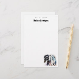 Vackra hästar i vattenfärg brevpapper