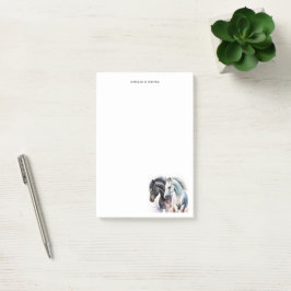 Vackra hästar i vattenfärg post-it block