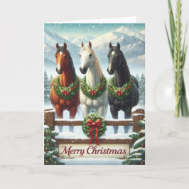 Vackra hästar jul helgkort