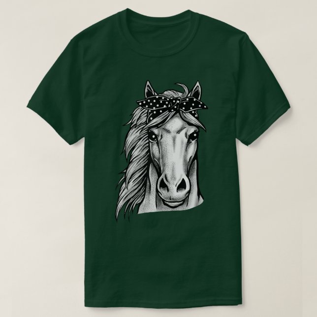 Vackra hästar med Cute Polka Dot BandanaHand Dr. T Shirt (Design framsida)