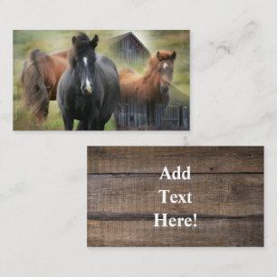 Vackra hästar och Rustic Barn-Affärskortet Visitkort