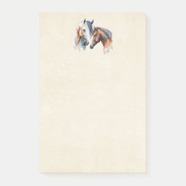 Vackra hästar Western Boho-stil Post-it Block (Framsida)
