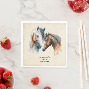 Vackra hästar Westerna Boho Stil Birthday Pappersservett