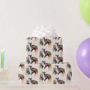 Vackra hästar Westerna Boho Stil Mönster Presentpapper