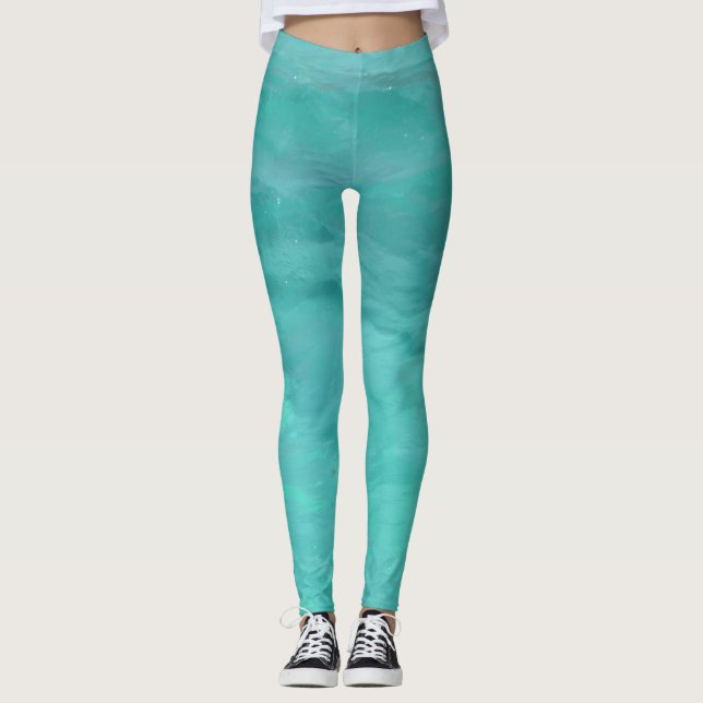Vackra havs krusningar leggings (Framsida)