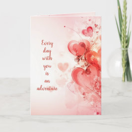 Vackra Hearts Dekoration I Rosa Valentines day Kort
