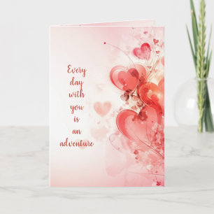 Vackra Hearts Dekoration I Rosa Valentines day Kort