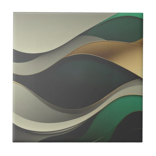 Vackra hemplattor i grönt guld kakelplatta (Framsidan)