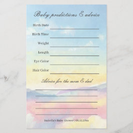 Vackra Himlar och Clouds Baby Shower Game