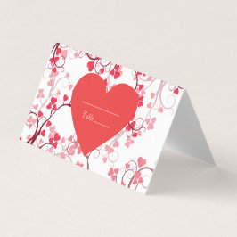 Vackra hjärtan-bordsnummer kort