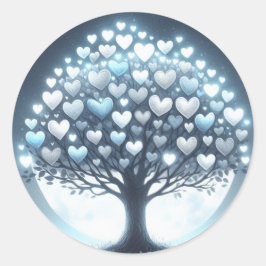 Vackra Hjärtformade Träd Stickers Runt Klistermärke