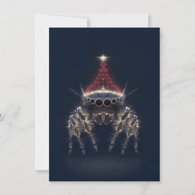 Vackra hoppande spindel julkort (Framsida)