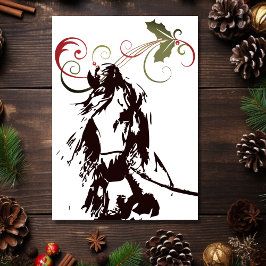 Vackra Horse och Holly Winter-Helgdag jul Kort