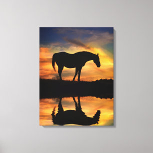 Vackra Horse och Vatten Canvas