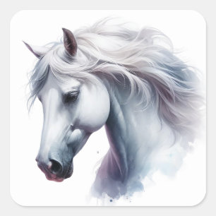 Vackra Horse Stickers Fyrkantigt Klistermärke