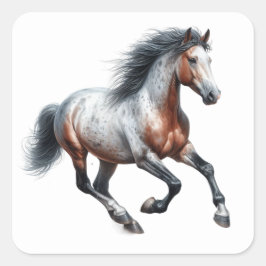 Vackra Horse Stickers Fyrkantigt Klistermärke